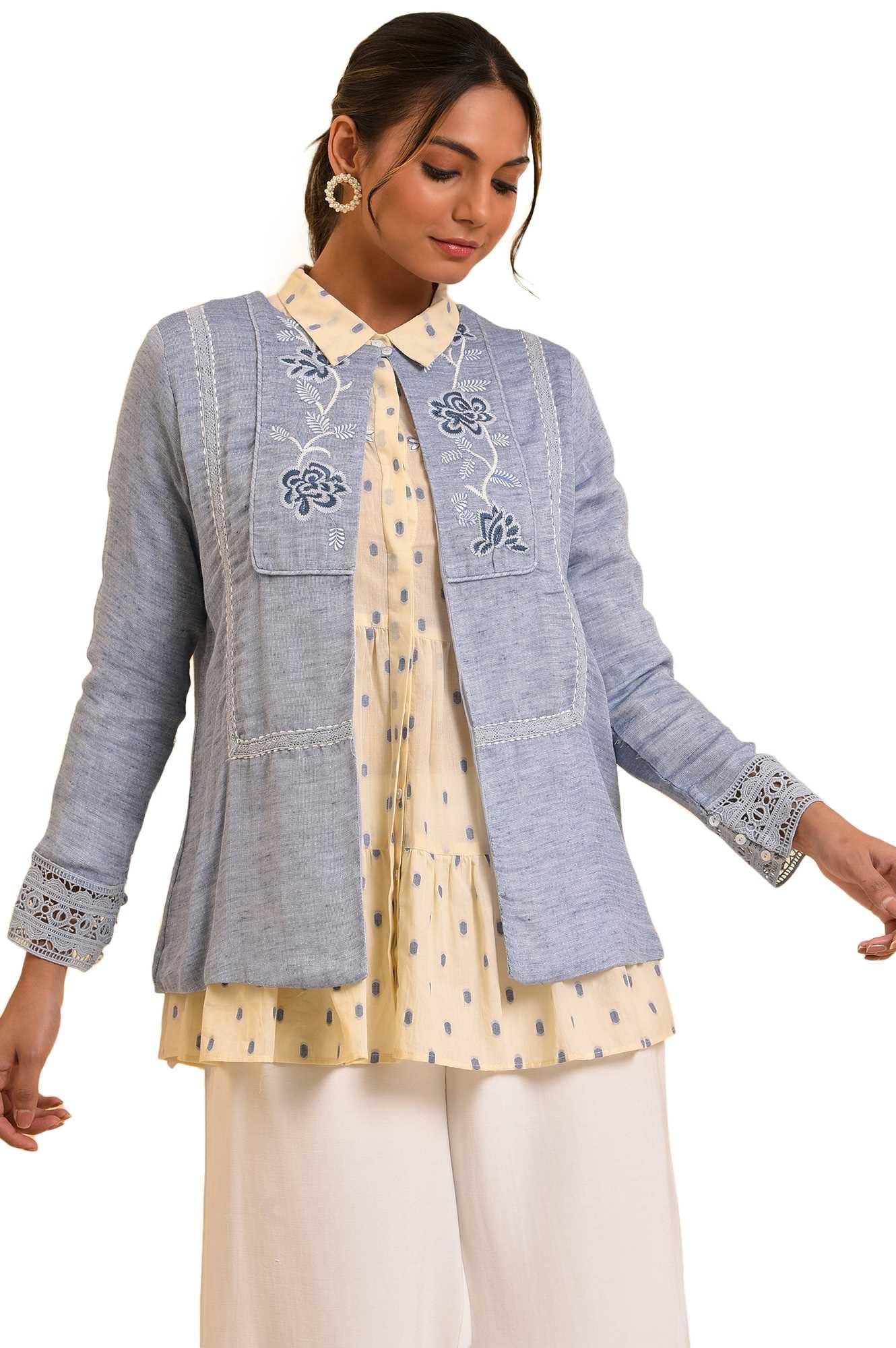 Cotton Blend Womens Standard Length Jacket-image-9