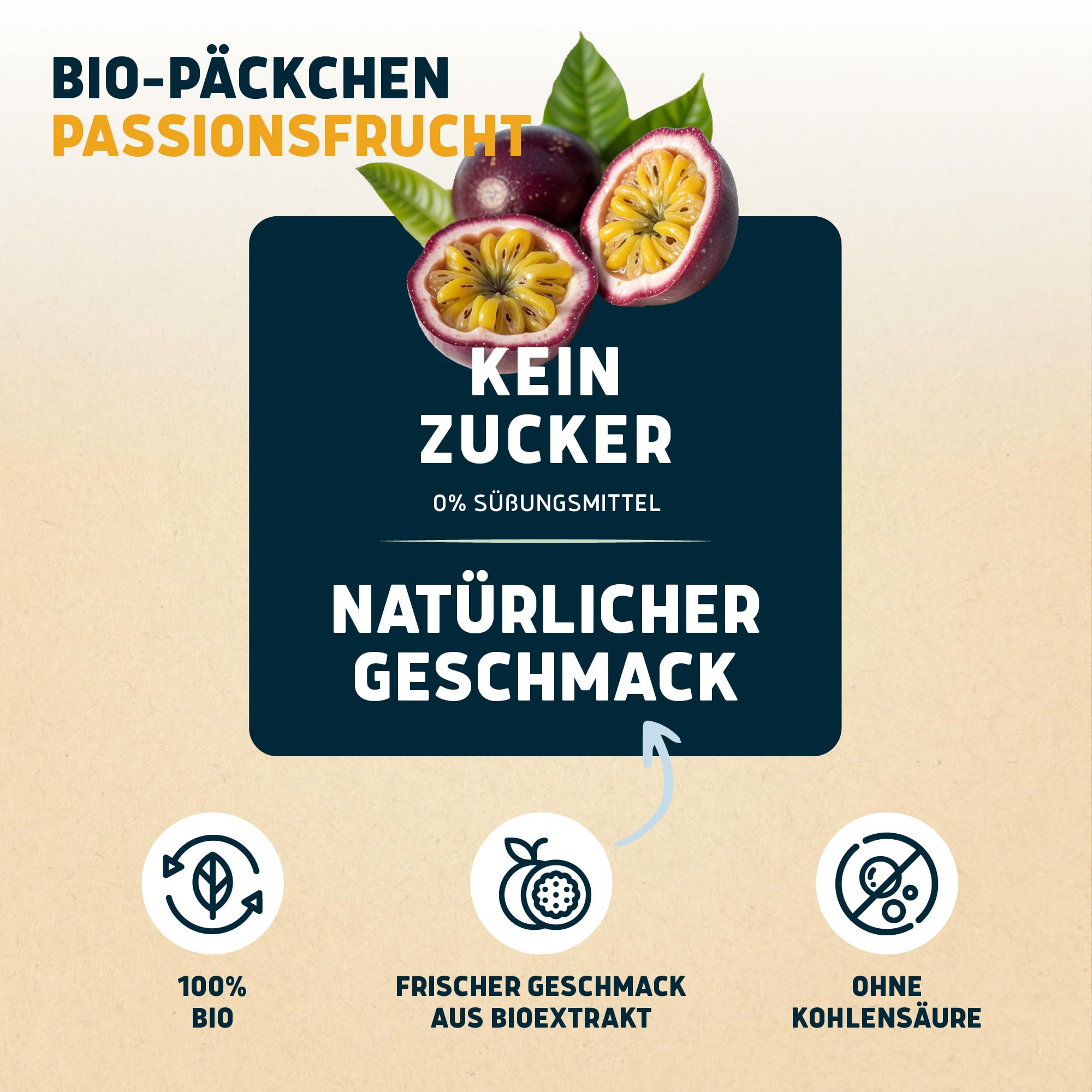 Landpark Bio-Erfrischungsgetränk Passionsfrucht (48er Pack) - Ohne Zucker und Süssungsmittel - Wasser mit Geschmack und Bio-Fruchtaroma
