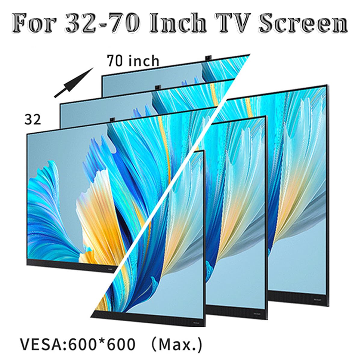 Supporto da Parete Elettrico motorizzato per TV con Regolazione dell'angolazione da 0 a 85° per tetti inclinati e Funzione Ribaltabile per Una Visione ottimale.