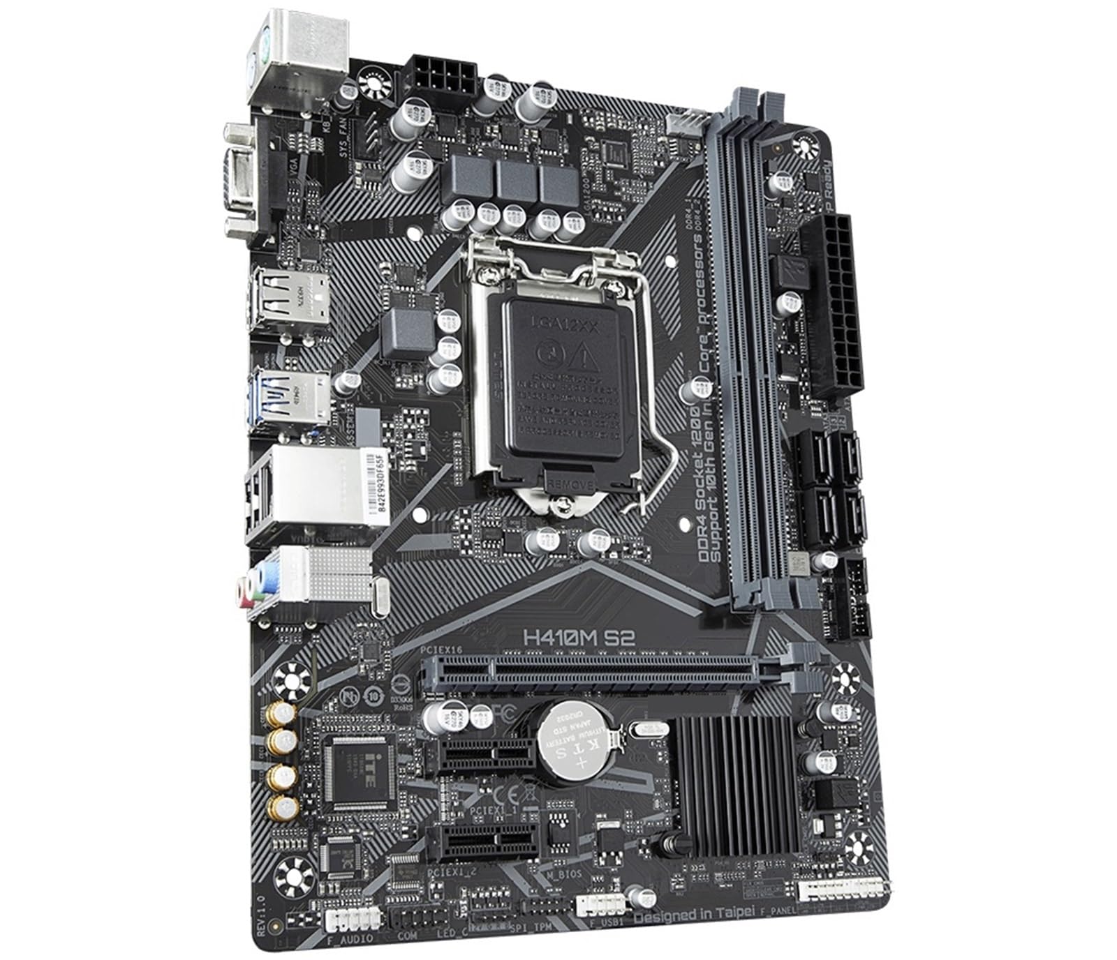 Carte mère H410M S2 Socket 1200 DDR4 VGA USB 3.2 pour PC fixe et configuration Intel Core - 4