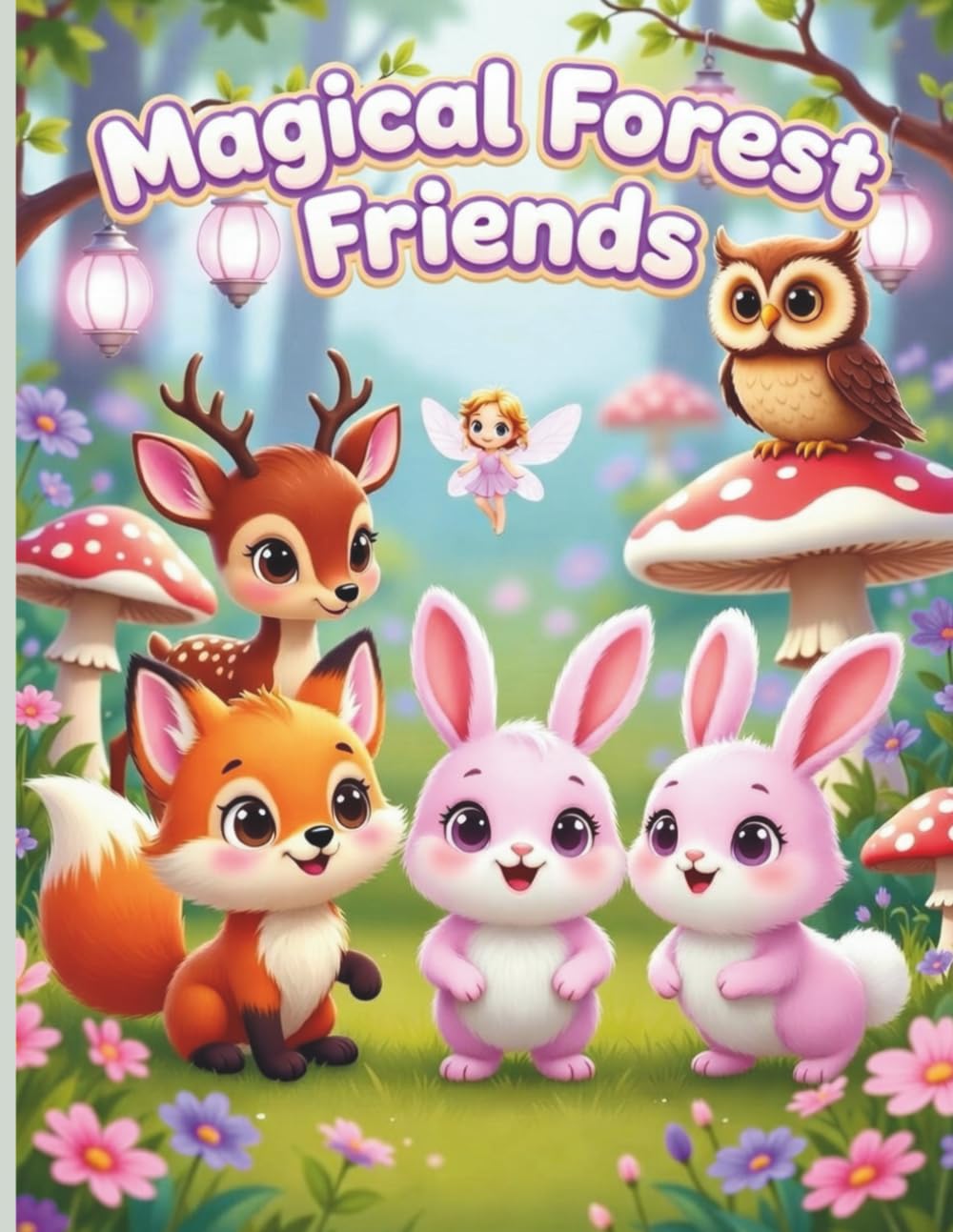 Magical Forest Friends: A Cute Woodland Animals Coloring Book for Kids Ages 3–8 | Fun Foxes, Bunnies, Deer, Owls & Fairy Adventures