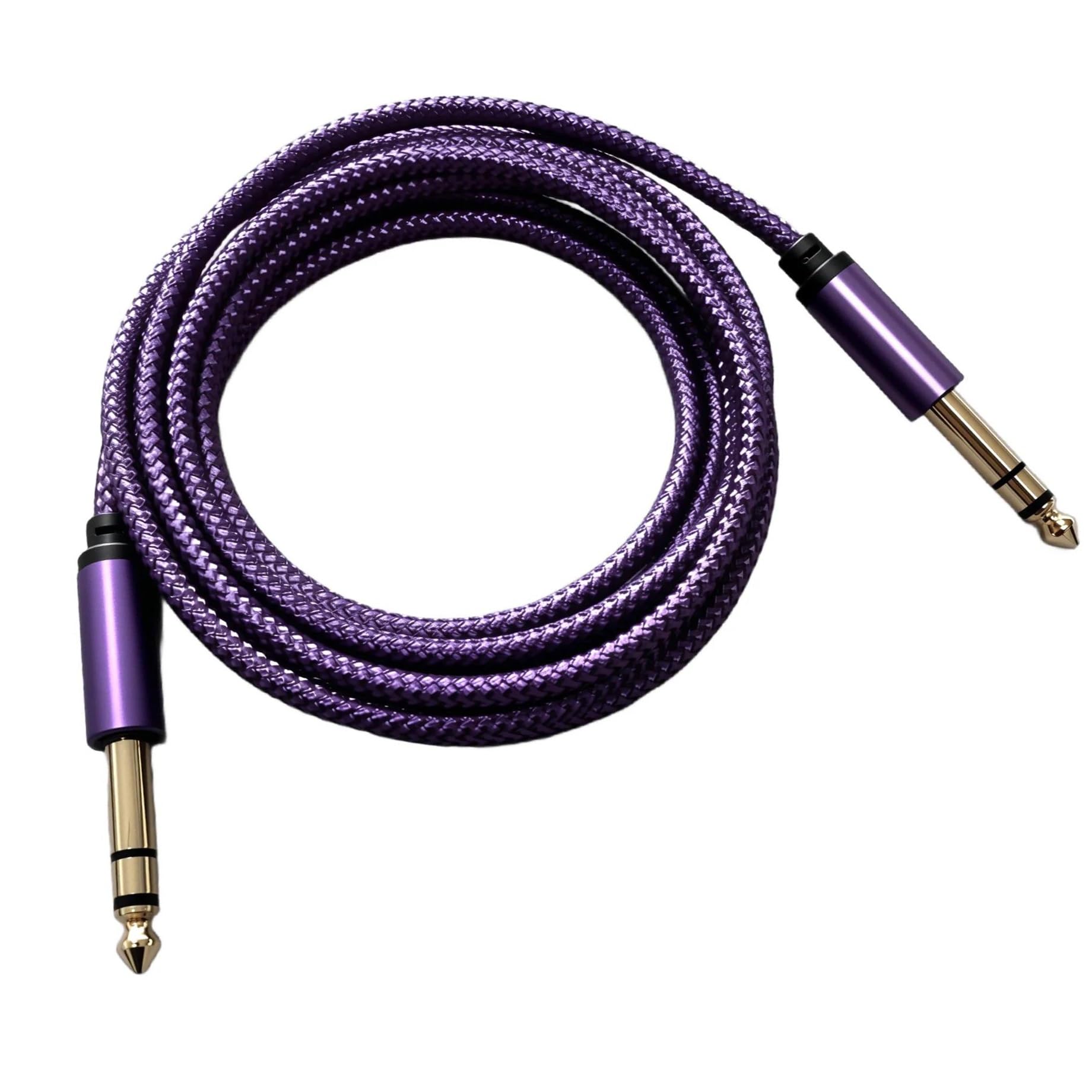 Guitarra Eléctrica Cable De Bajo Ángulo Recto TRS 1/4 Pulgadas Cable Interconexión Estéreo Salida Macho 6,35 Mm | Cable de guitarra (tipo 4,6 m)