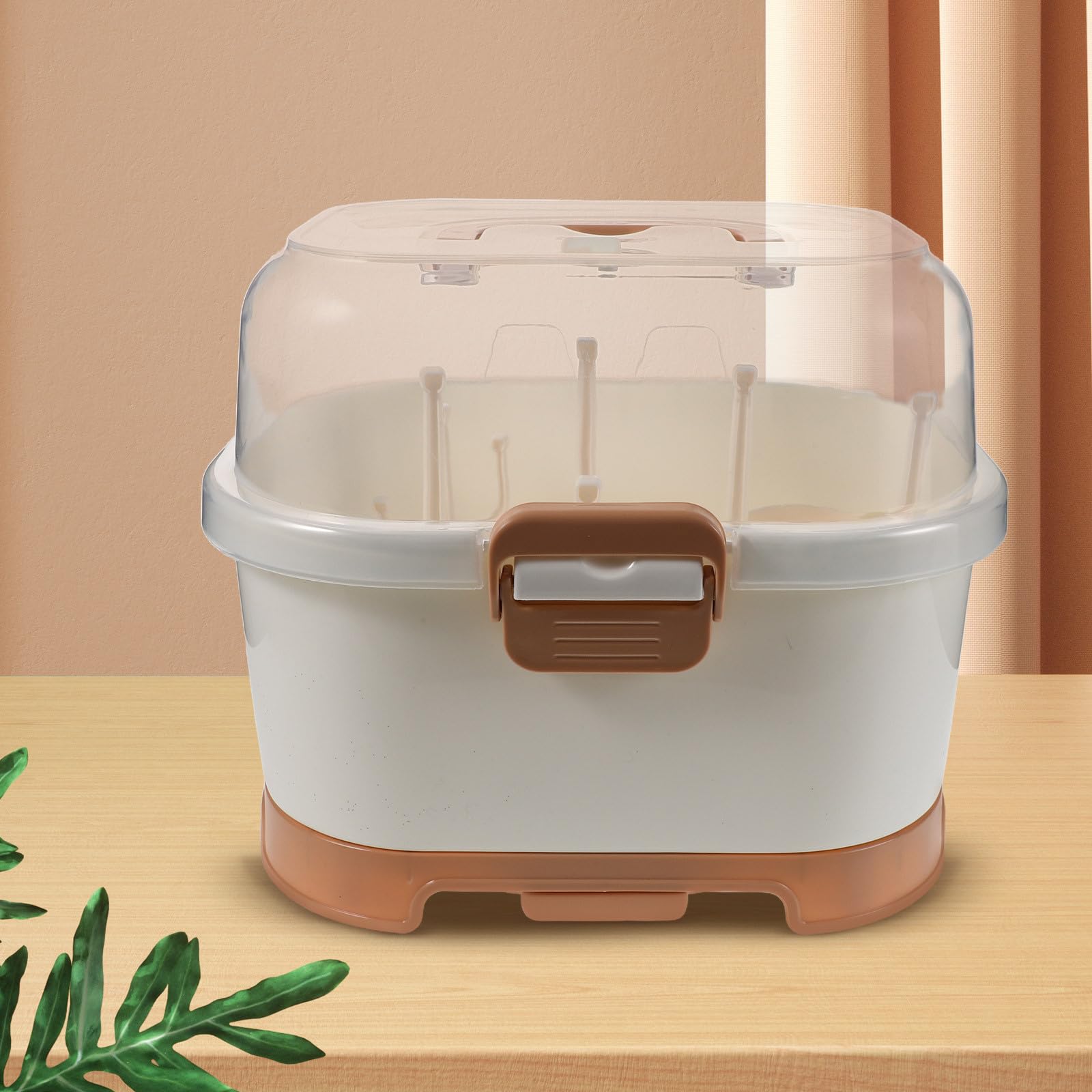 HEALLILY Estante de Secado para Biberones Organizador de Biberones Plástico con Tapa Almacenamiento Vertical y Utensilios para Viaje y Bolsa de Viaje para Bebés
