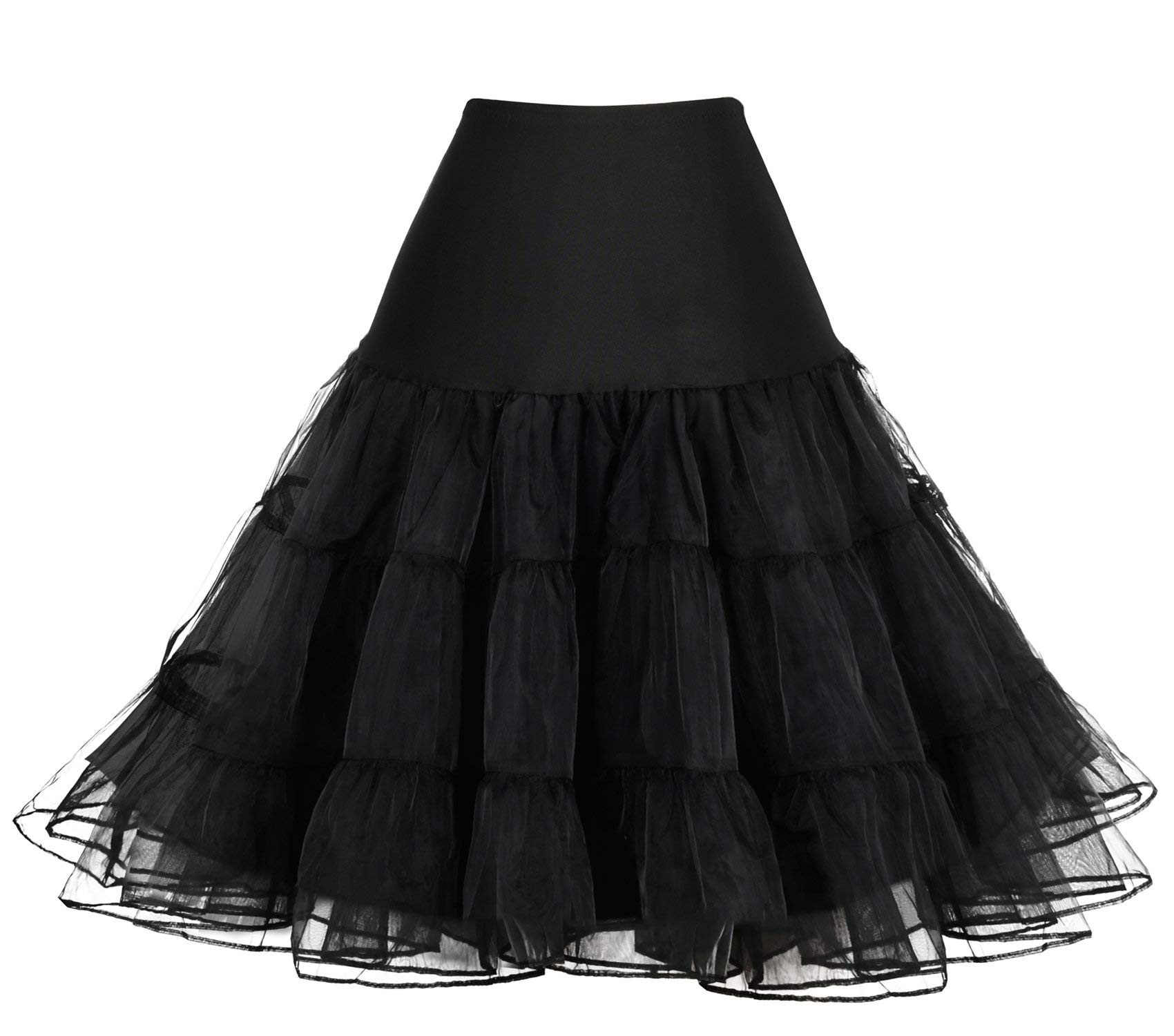 Pinup FashionWomen's Elastic Waist Petticoat Puffy Tutu Tulle Skirt Underskirt Party Vintage Dress Costume Cosplay