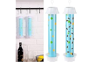 2 Pcs Sticky Fly Trap Fly Stick with Hanging Hook: Indoor Adhesive...