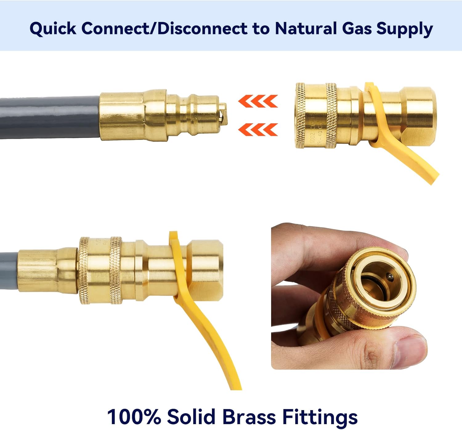 Skyflame 1/2" ID Natural Gas Conversion Hose Kit (12FT) with Quick Connect/Disconnect Fittings for BBQ, Grill, Fire pit, Pizza Oven, Patio Heater and More NG Appliance, 50K BTU