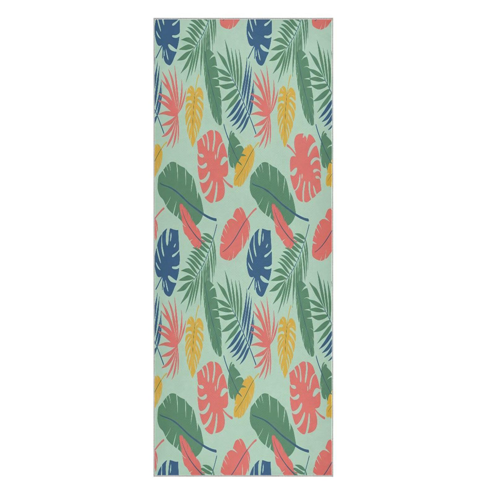 BURSTDDY Leaves Hot Yoga Towel Absorbent Non Slip Yoga Mat Towel