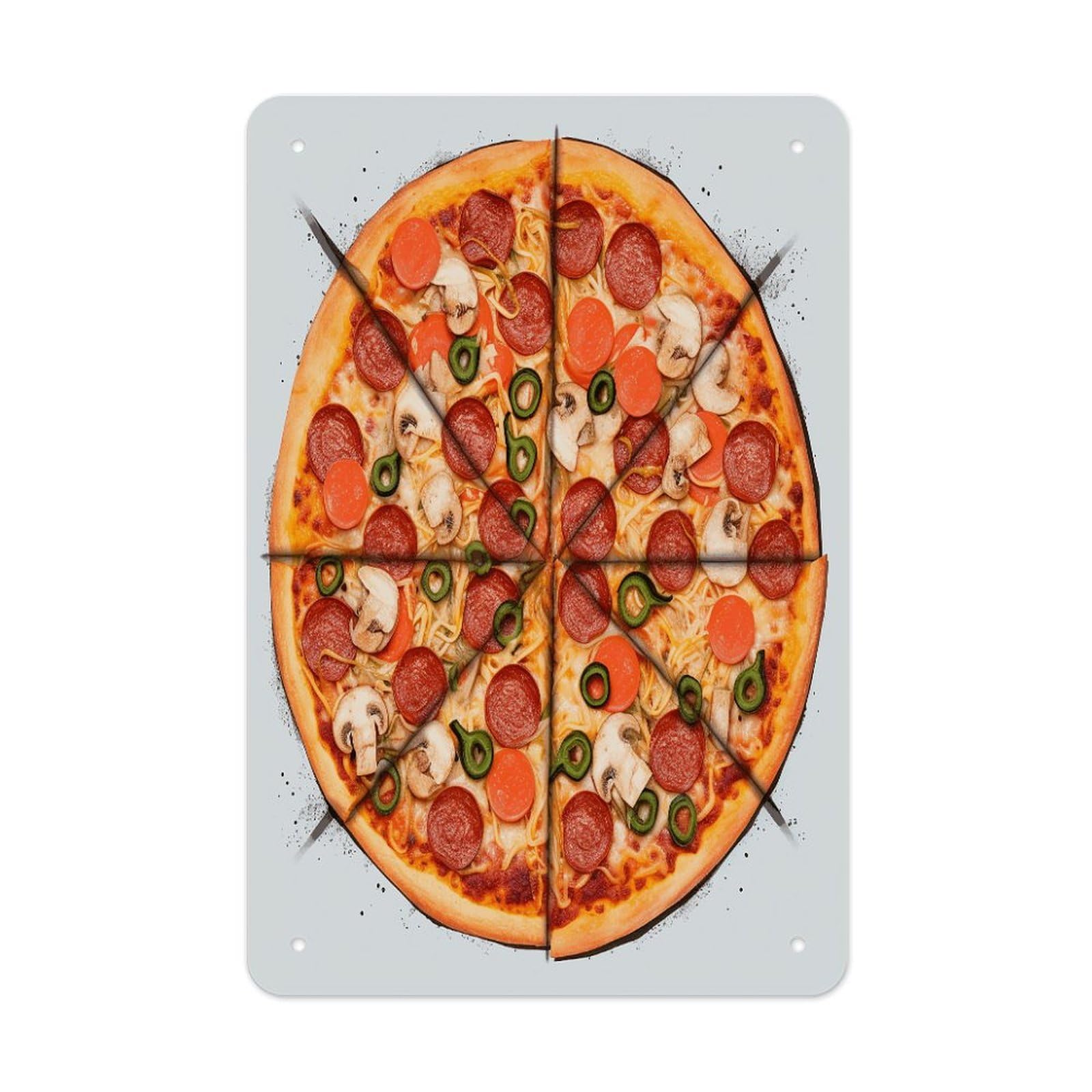 Btcowzrv Style I Love Pizza Metal Tin Sign Wall Decor Hanging Plaque