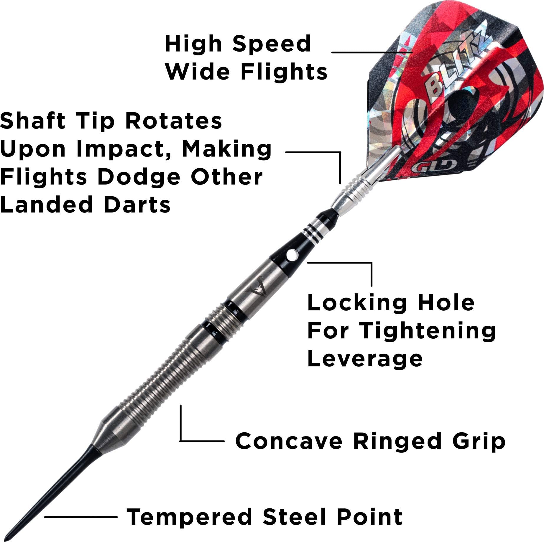 Viper Blitz 95% Tungsten Steel Tip Darts with Storage/Travel Case