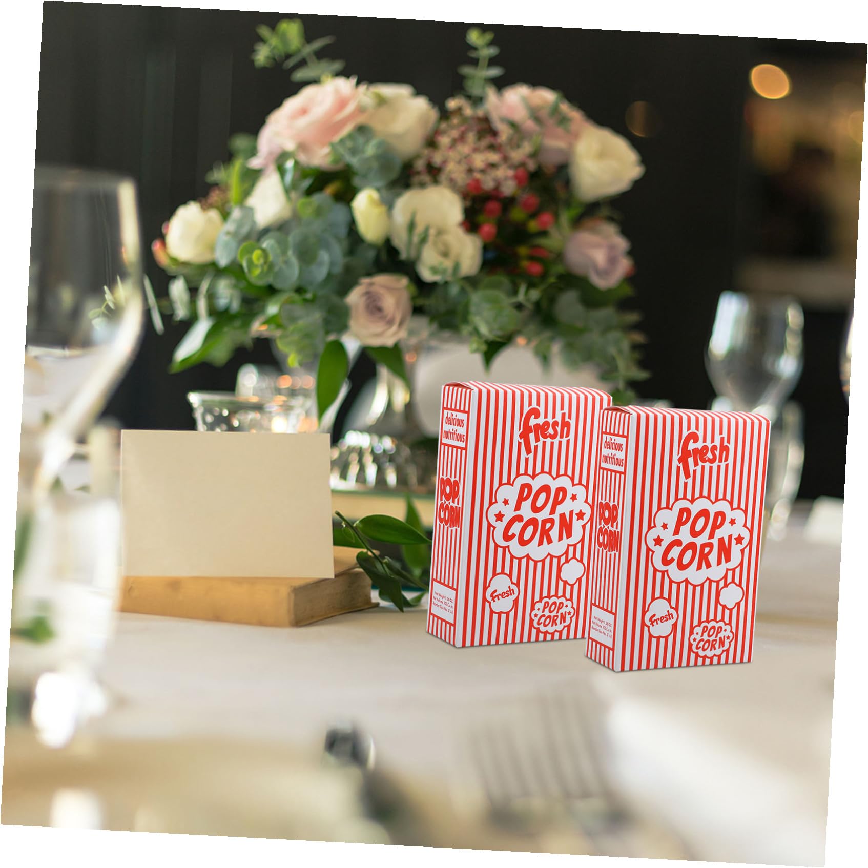 PRETYZOOM Contenitore Per Snack - 50 Scatole Per Popcorn Per Feste Serate Cinema Con Porta Patatine Fritte E Contenitore Per Caramelle