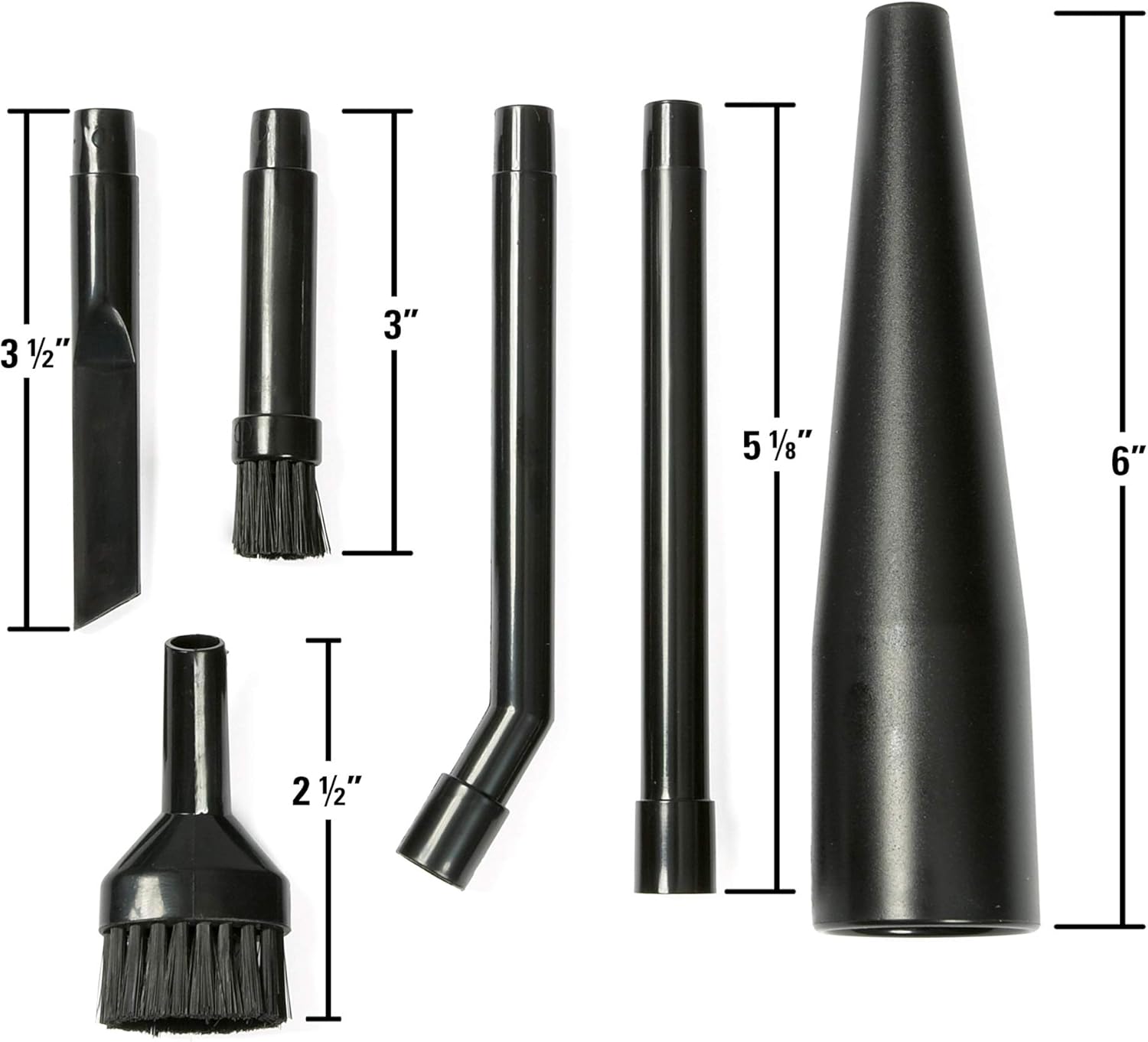 MULTI FIT Wet Dry Shop Vacuum Accessories VT1215 Micro-Cleaning Vac Attachment Kit for Compact Wet Dry Vacuum Cleaners, 1-1/4-inch Accessories for Precision Cleaning