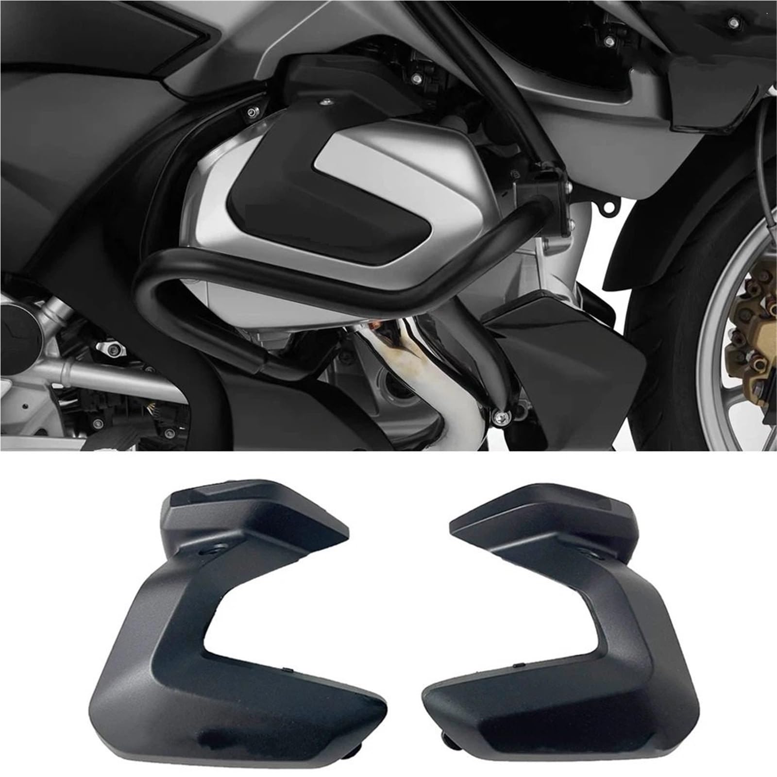 Coperchio di protezione della batteria Copri-candela per moto, testata cilindro, adatto per BMW R1250GS R1250RS R1250RT R1250R R1250 Adventure, protezione motore(Black)