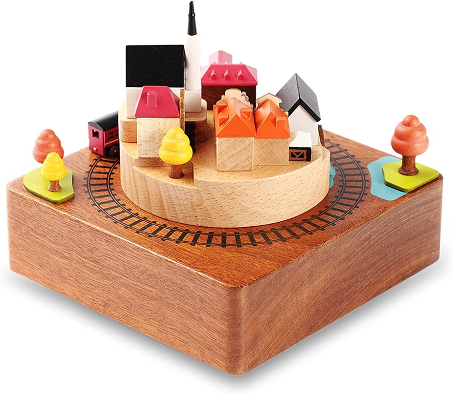 Caja Musical con Mecanismo de Madera Tallada, Caja Musical de Cuerda, Regalo para Navidad, cumpleaños, San Valentín (1), 1