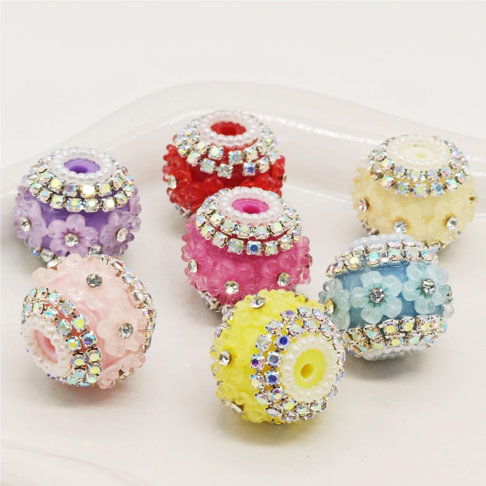 Perles en forme de cœur en strass pour stylos à perles fabrication bijoux colliers boucles d'oreilles