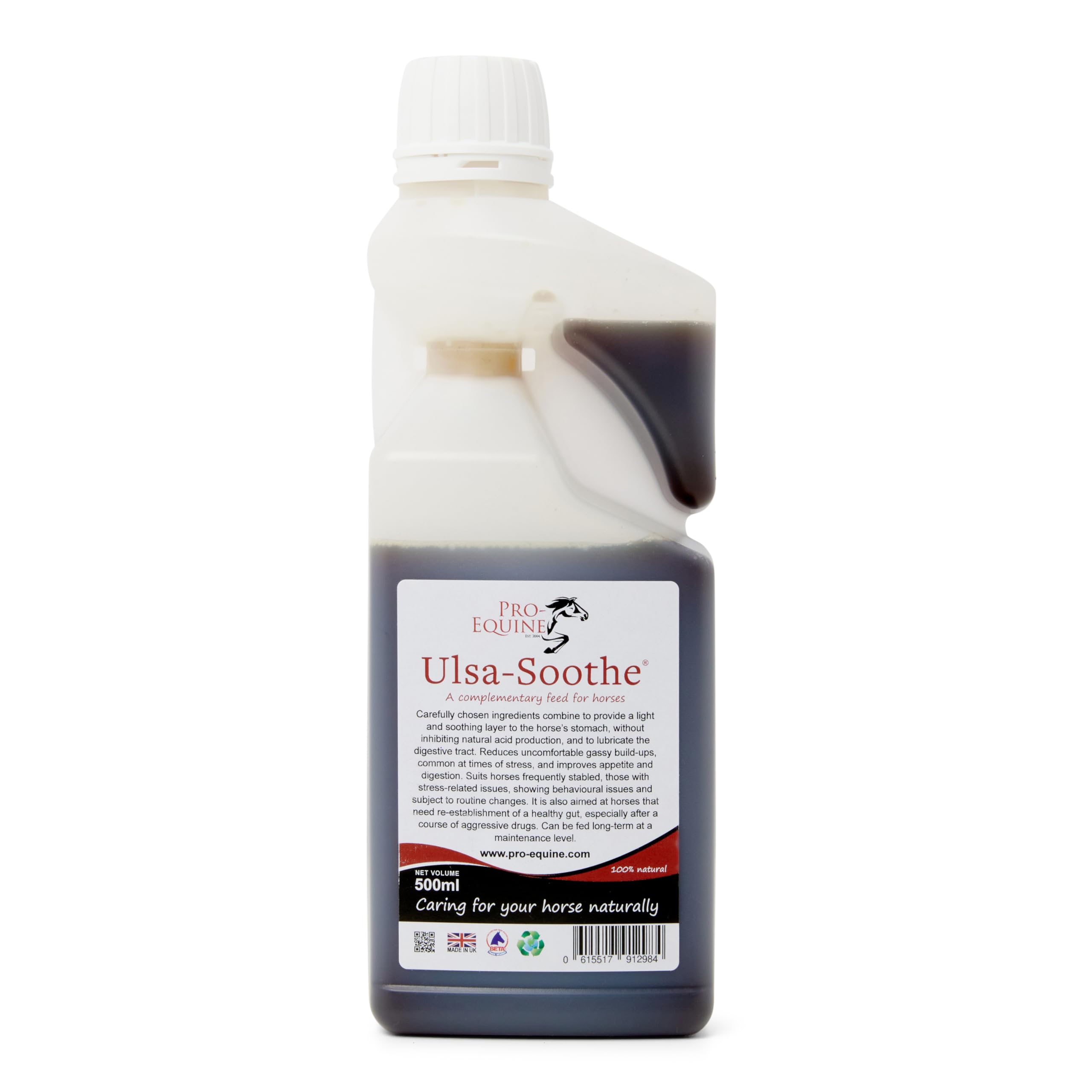 Ulsa-Soothe horse supplement 500ml. Aloe Vera juice with powerful healing and soothing properties including Slippery Elm, Seabuckthorn and Liquorice.