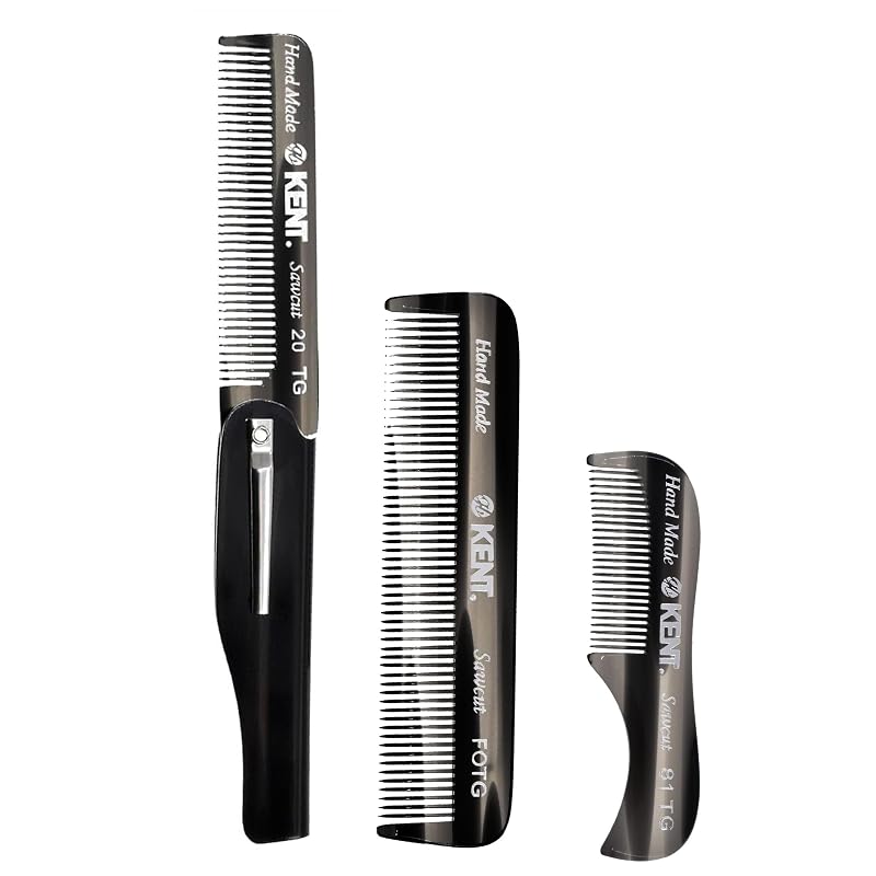 KENT Conjunto de Pentes de Bolso para Cabelo, Barba e Bigode 81T, FOT e 20T