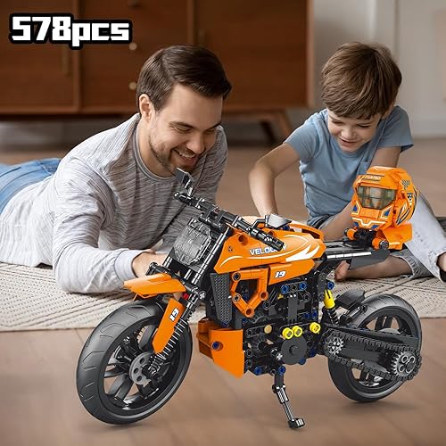 Miniatura 8 de Motorcycle Toy Block Set, Perfect STEM Gift for Boys and Adult Toys, Build Motorcycle Models (578 Pieces)