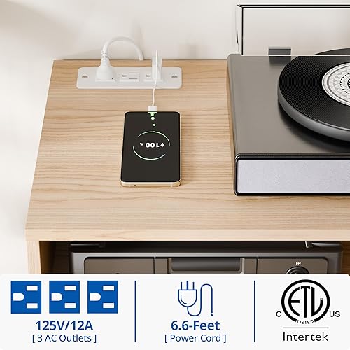 Miniatura 4 de Cozy Castle Soporte de TV para TV de 48 pulgadas, centro de entretenimiento moderno de mediados de siglo con gabinete de almacenamiento, consola