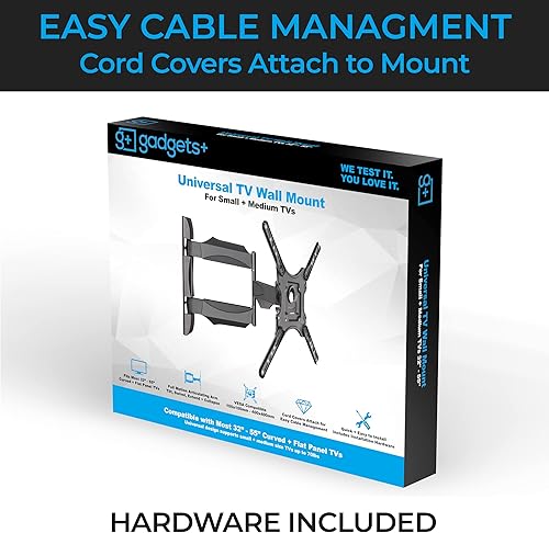 Miniatura 3 de Gadgets+ Soporte de pared universal para TV de 32 a 55 pulgadas, soporte de pared de TV de movimiento completo para televisores HD, televisores 4K y