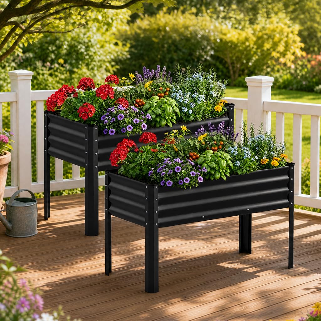 COMHOMA 2 Pack Raised Garden Bed