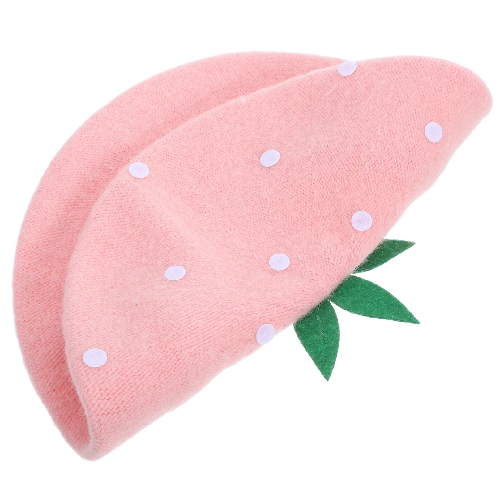 Ipetboom French Beret Strawberry Wool Hat Cozy and Stylish Ideal for Parties and Casual Wear