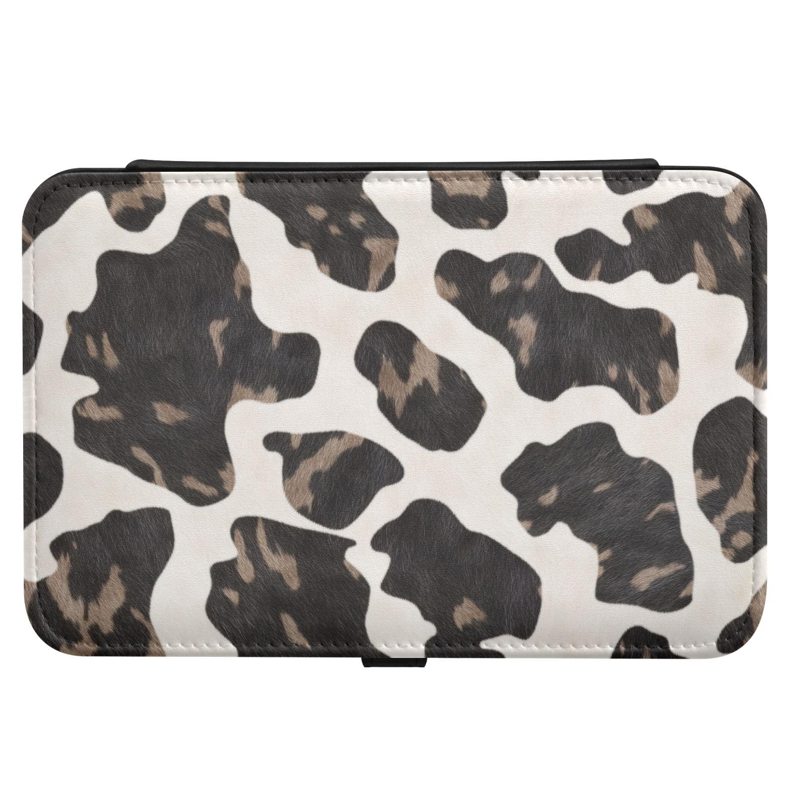 Haskirky Cowhide Pattern Jewelry Box Portable PU Leather Travel Jewelry Organize for Women Jewelry Storage Display Holder for Ring, Necklace, Earring