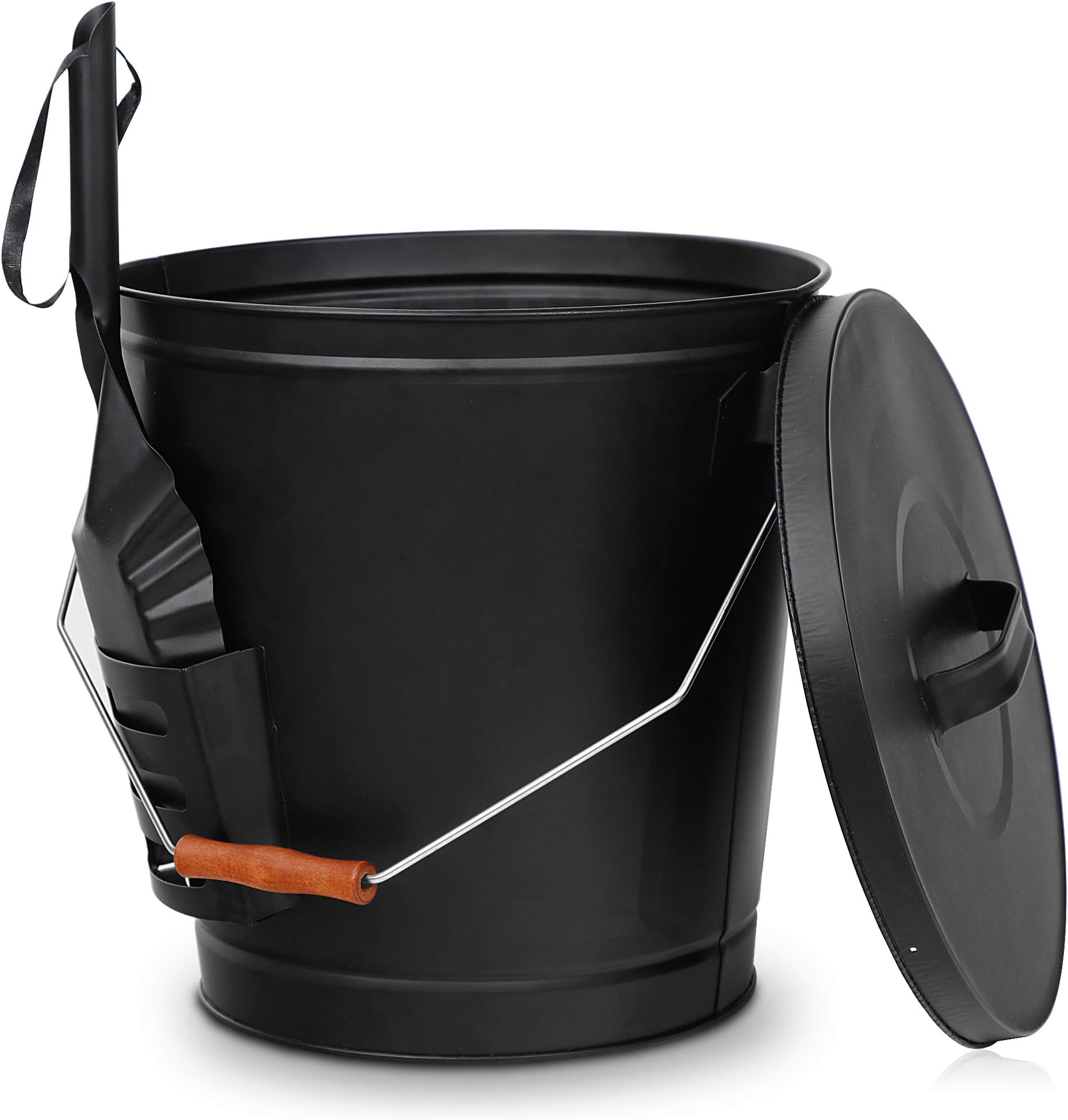 5 Gallon Ash Bucket with Lid and Shovel for Fireplace