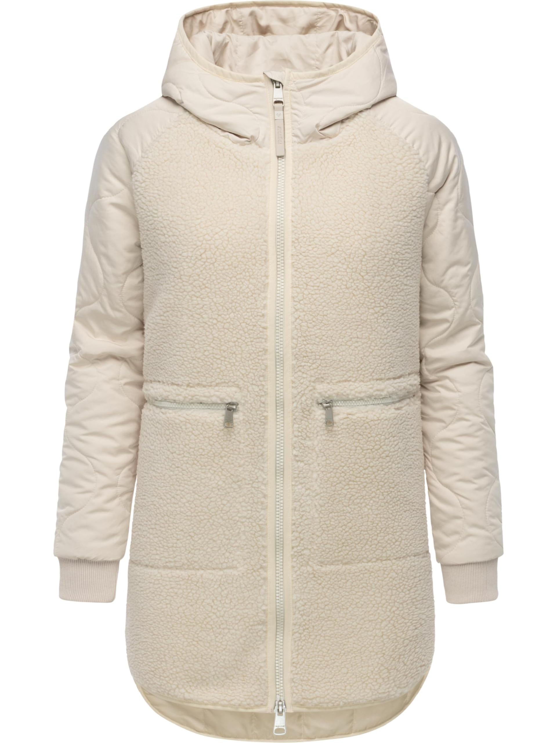 Ragwear Damen Teddyfleece Kurzmantel warmer Plüschmantel mit Kapuze Longeddy YOUMODO XS-XXL