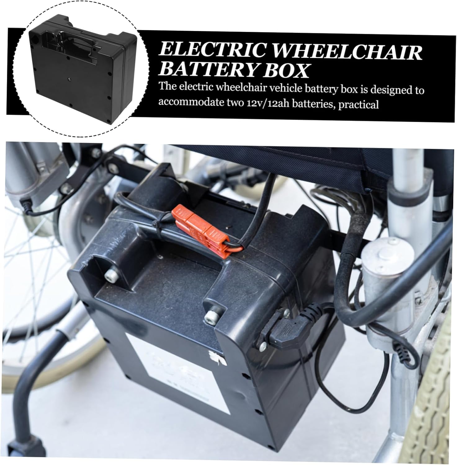 1piece Electric Wheelchair Battery Carrier Container for Wheelchairs Lightweight and Compact Design for and Storage
