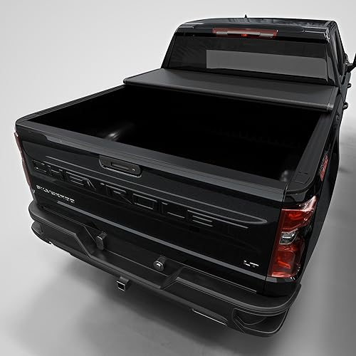Miniatura 11 de Cubierta rígida de tres pliegues para caja de camioneta compatible con Chevy Silverado/GMC Sierra 2019-2026 con caja de 5.8 pies (69.6 pulgadas)