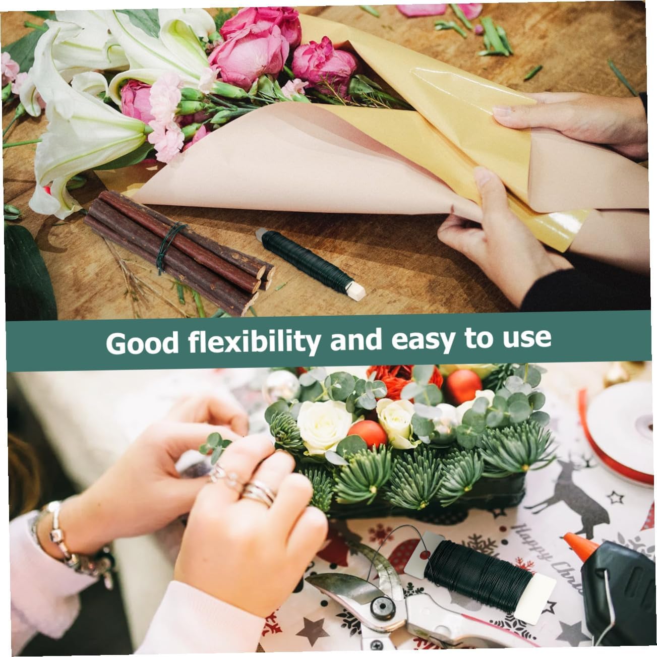 IWOWHERO 6pcs Flower Binding Wires for Craft Plant Wires and Thickness for Floral Arrangements and Wreath Making