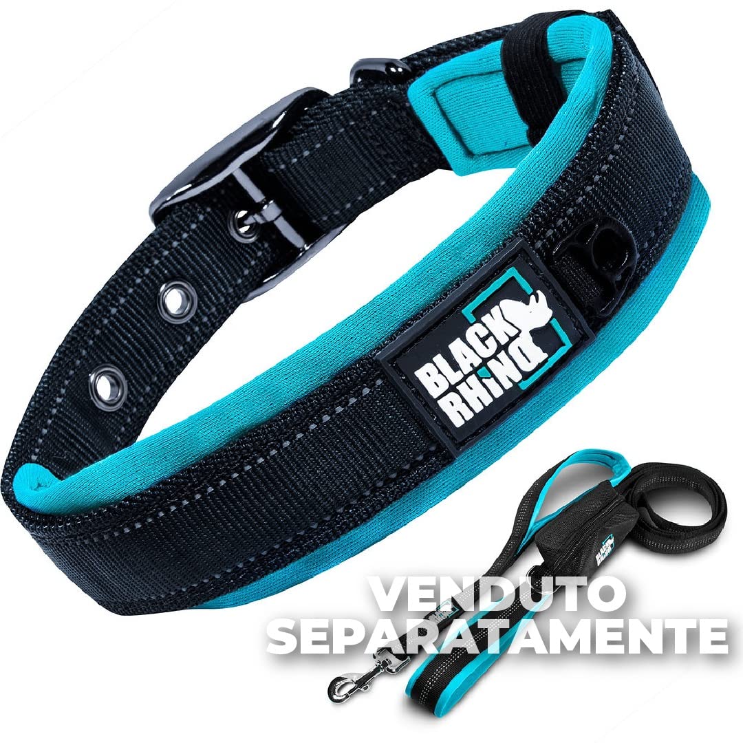Black Rhino il collare comfort (xlarge, blu/grigio), antipulci per cani
