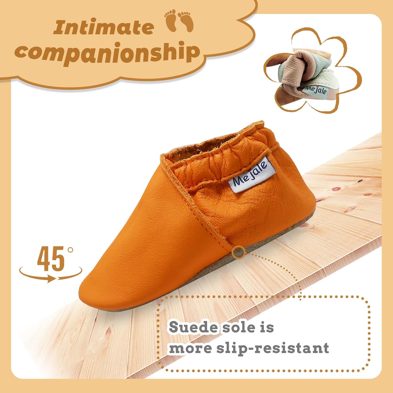 Mejale Baby Leather Shoes Infant Toddler Moccasins Boys Girls Pre-Walkers