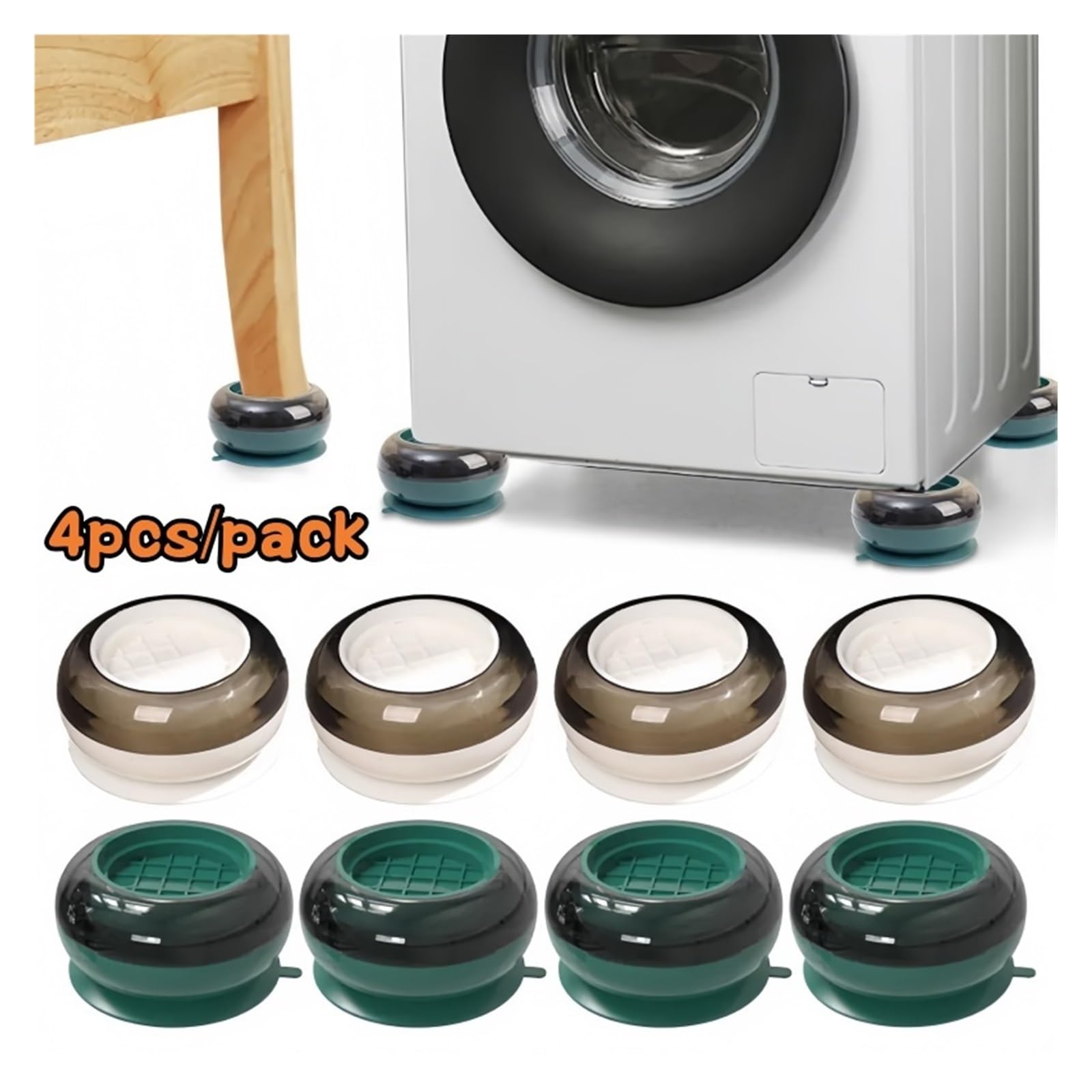 Cuscinetti Antivibranti Tappetino In Gomma For Frigorifero Silenzioso Tappetino Di Sollevamento For Mobili Tappetino Di Supporto For Lavatrice Universale(1pcs Green)
