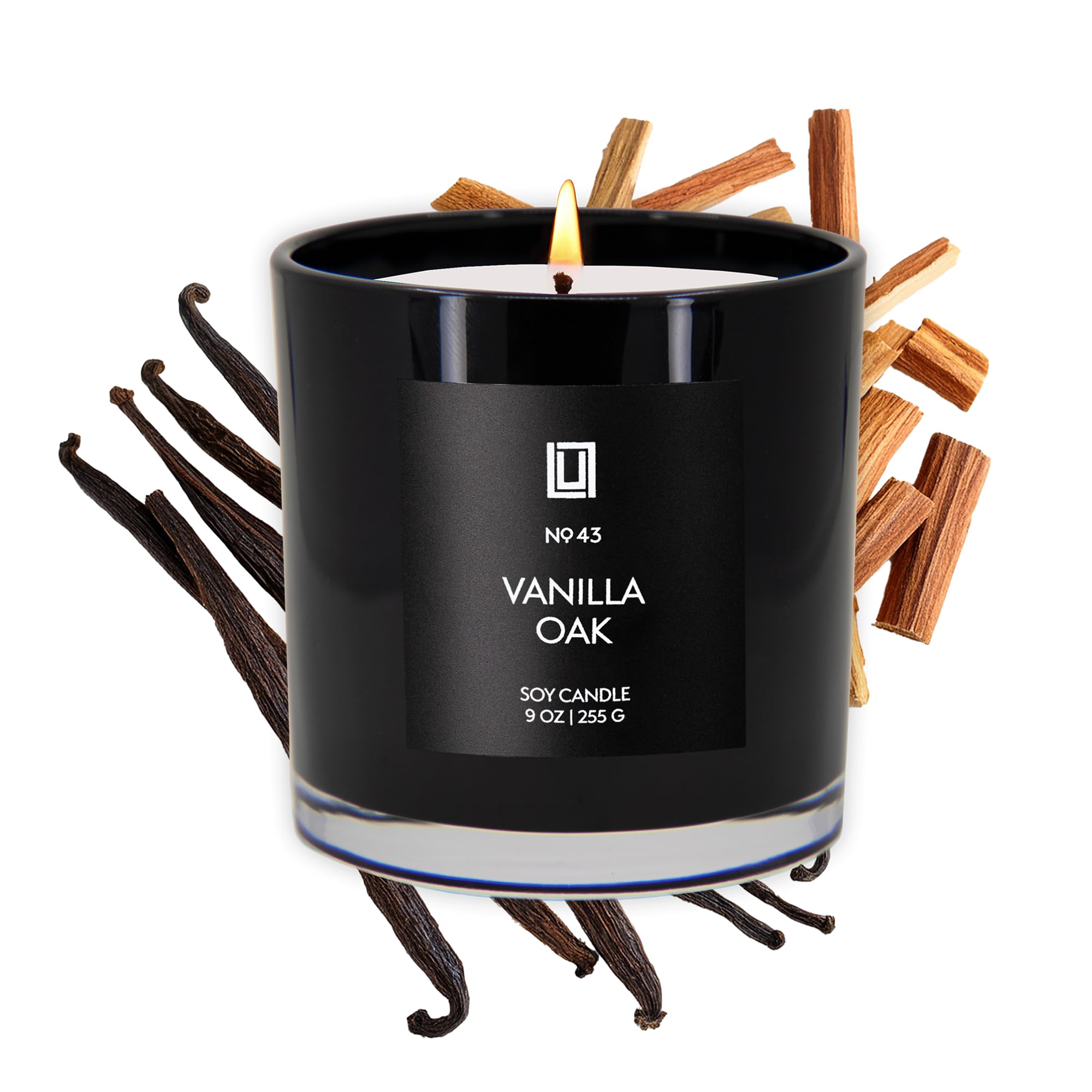 Lulu Candles | Vanilla Oak | Luxury Scented Soy Jar Candle | Hand Poured in The USA | Highly Scented & Long Lasting- 9 Oz.
