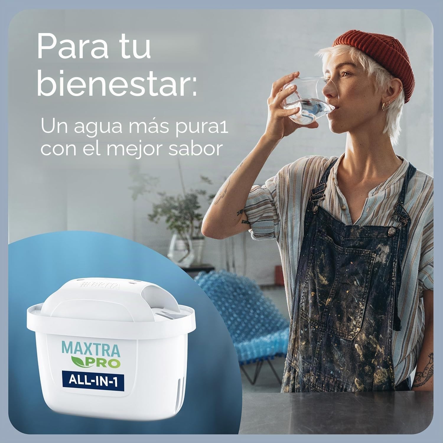 BRITA Jarra filtrante estilo gris (2,5 l) incl 1 cartucho filtro agua grifo MAXTRA PRO All-in-1 reducido PFAS*,piedra caliza, cloro, algunas impurezas y metales indicador tiempo y volumen vertido