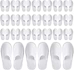 Juvale Disposable Slippers for Guests - Men's US 10/Women's US 11 Medium - White Closed-Toe Cotton EVA Slip-Resistant Sole - Individually Wrapped Spa & Hotel House Slippers Bulk 24 Pairs