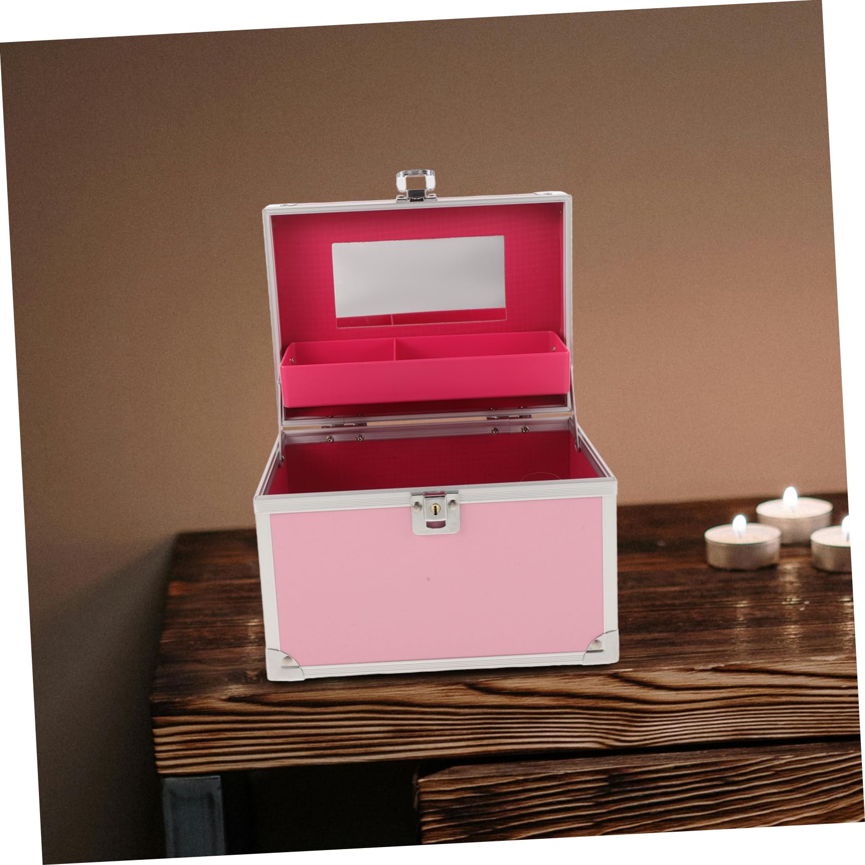 Scatola Portautensili in Alluminio Cassetta Degli Attrezzi Strati Organizer Per Strumenti e Accessori Scatola Di Immagazzinaggio Con Maniglia Per Officina Casa Ufficio e Viaggi