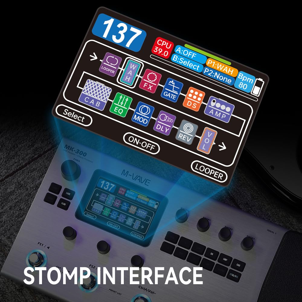 Amazon.com: M-VAVE MK-300 Guitar Multi-Effects Processor