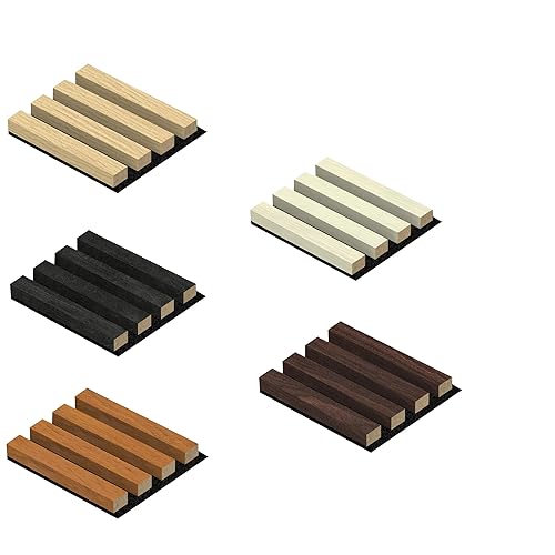 5-Pack Sample Acoustic Wood Panels for Wall and Ceiling Panel,