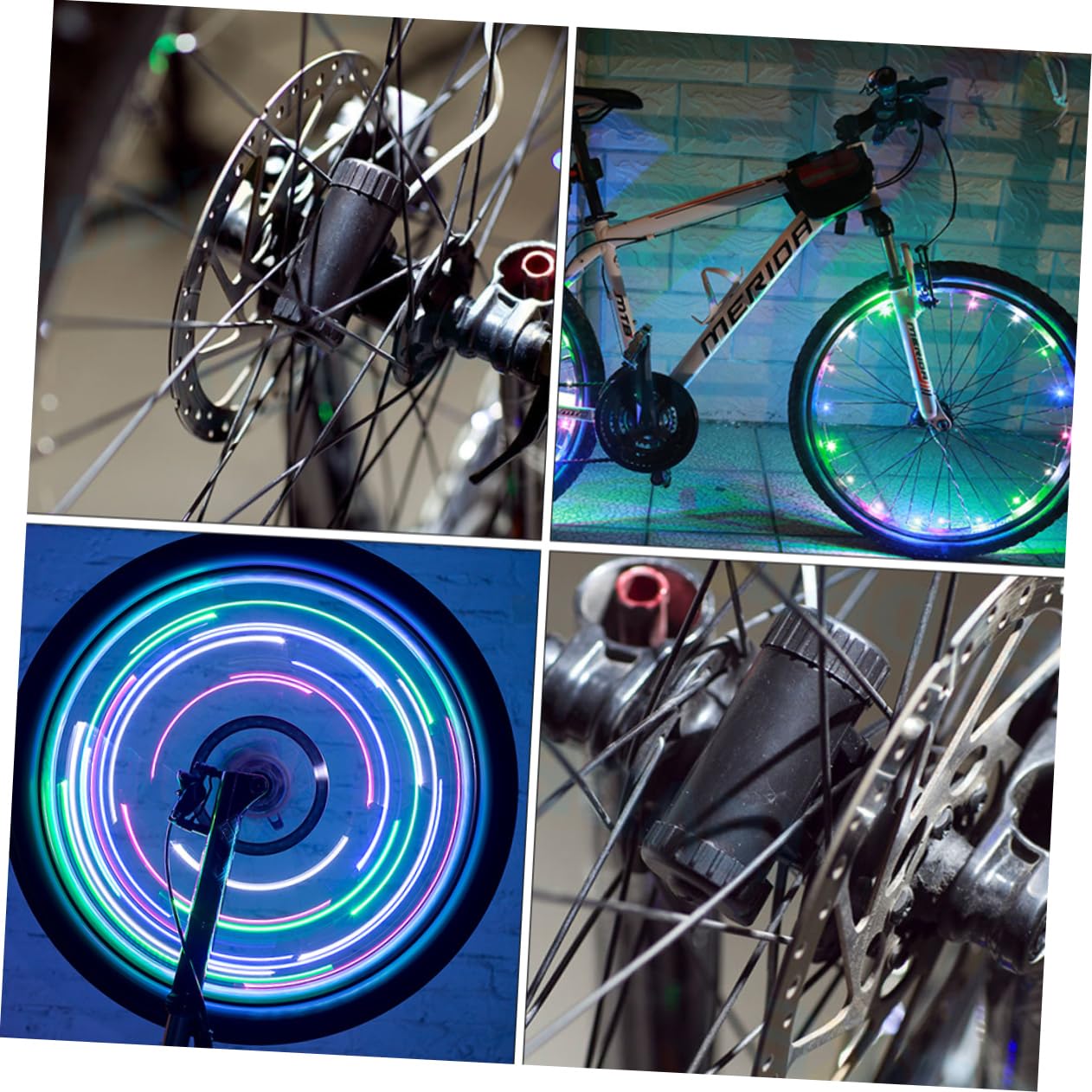 HANABASS 2pcs USB Rechargeable Wheel Light Decorative Lamp for Bike Wheels Double Mode Flicker Constant Light Stylish Easy to Install for Friends