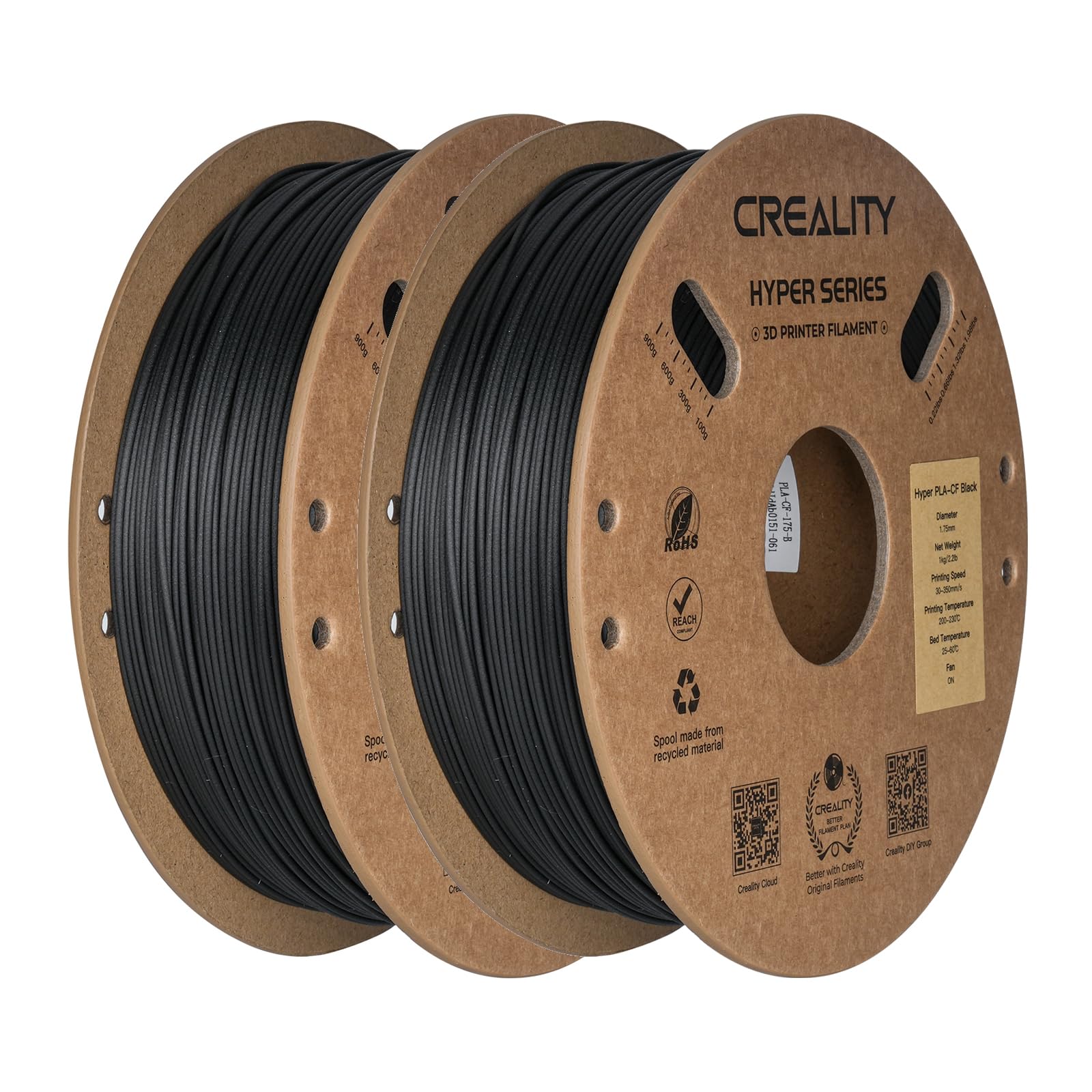 Creality Hyper PLA-CF Filament 1.75mm, Greyish Yellow, 1-Pack, 1KG