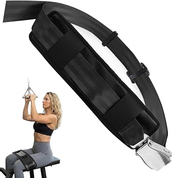 Nordic Curl Bench Stabiliser Strap, Gym Seatbelt Style Safety Strap with Anti-Slip Locking Buckle & Padded Support for Lat Pulldowns, Seated Rows & Weightlifting Stability