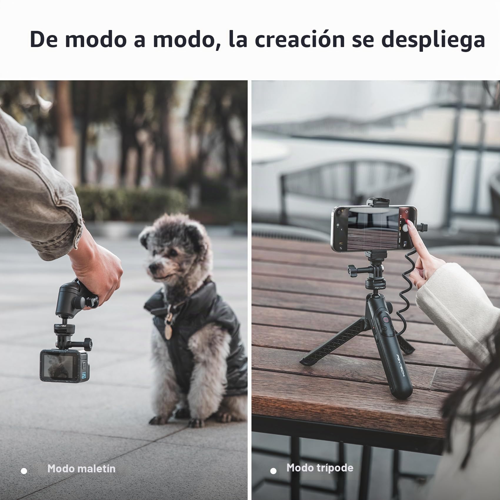 PGYTECH CapLock MantisPod Power, Empuñadura Batería para Insta360 5000mAh | Power Stick y Trípode de Carga Vlog con Adaptador 1/4, Cuatro Modos Principales de Grabación, Sistema de Liberación Rápida