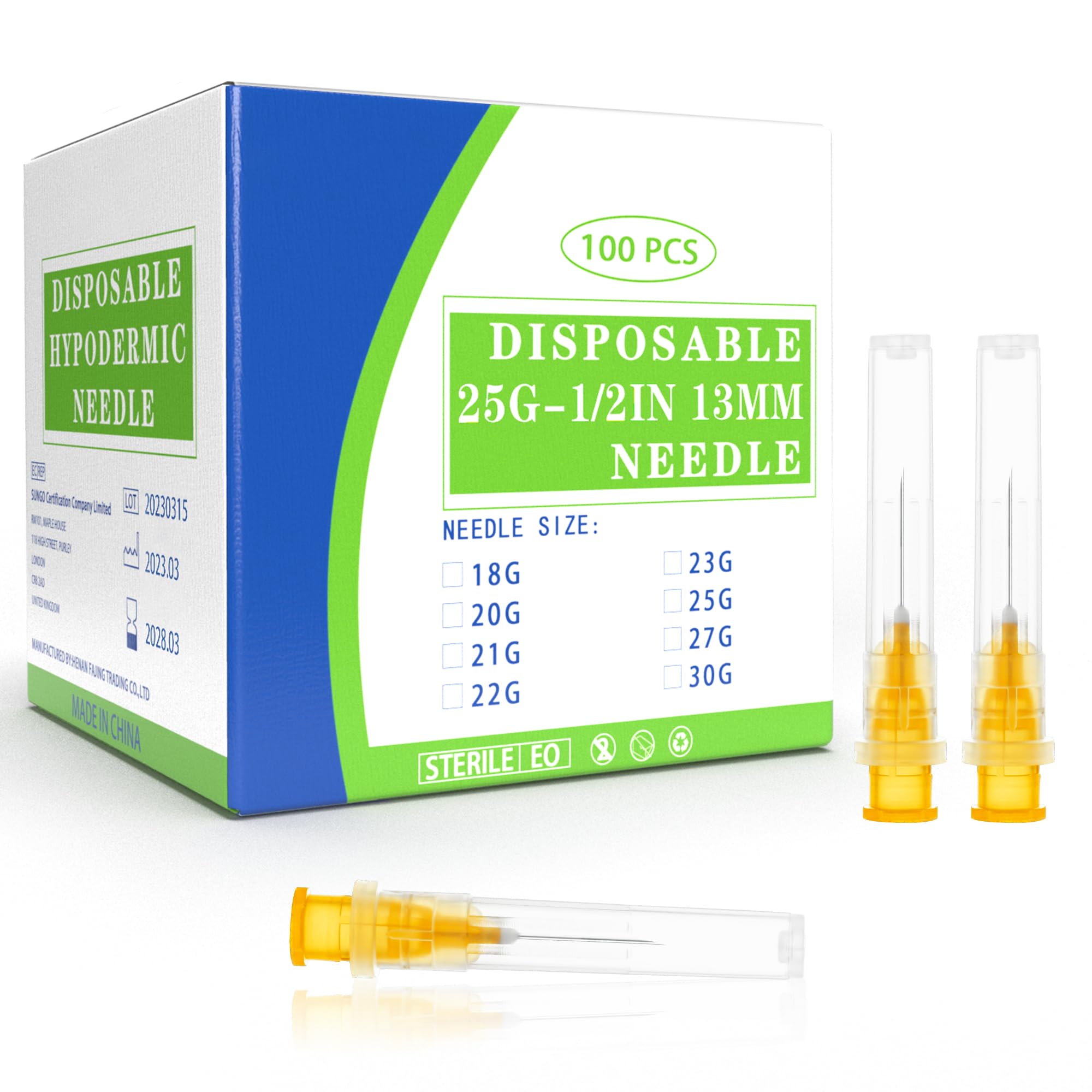 25Ga 1 Inch Luer Lock Needle with Cap - Disposable 25G Needles for Precision Refilling of Glues, Inks, and Adhesives, Sterile Individually Wrapped, Box of 100 — Amazon image 9