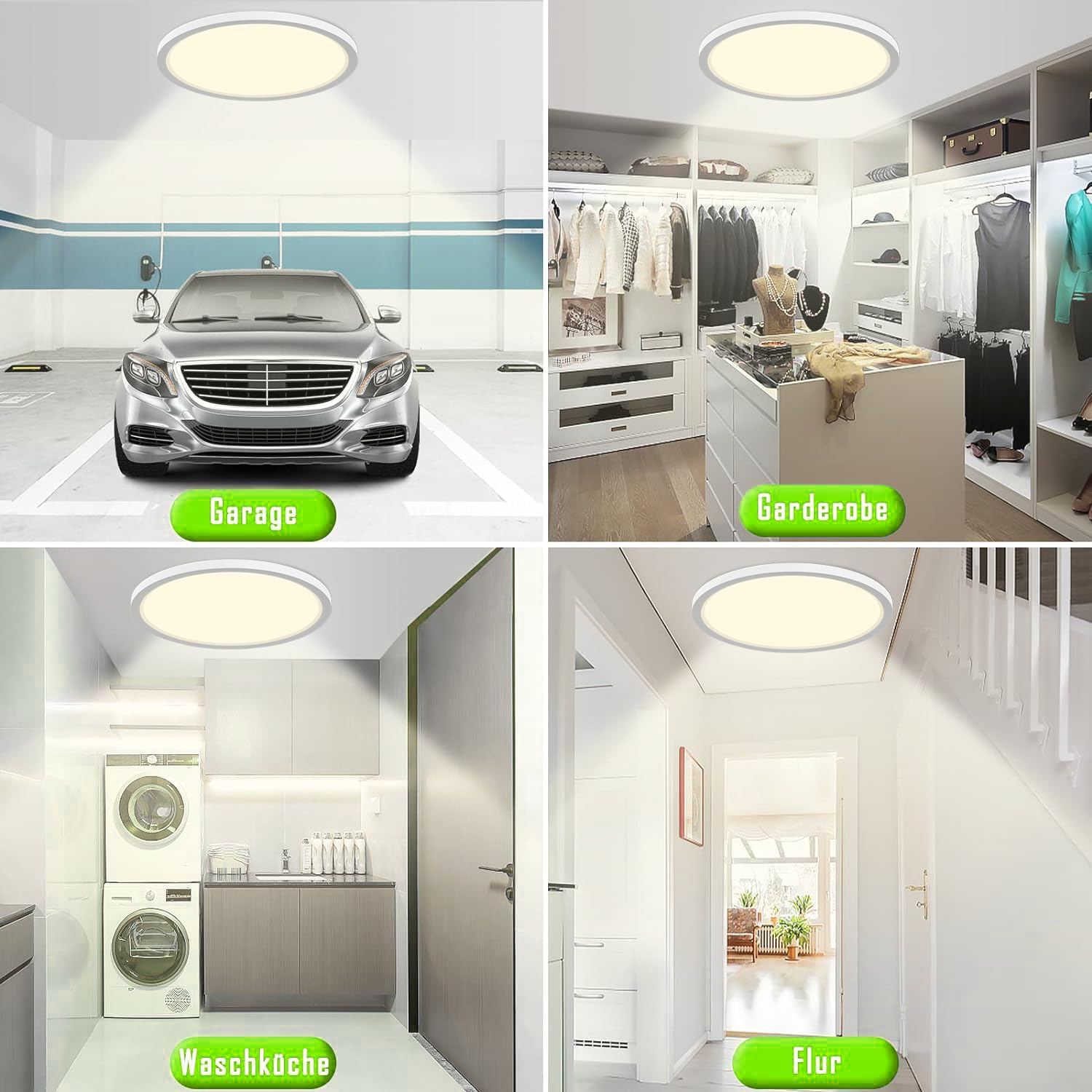 Lampa sufitowa LED z czujnikiem ruchu, płaska, okrągła lampa z czujnikiem ruchu wewnątrz, 20W, 4000K, radar, czujnik ruchu, lampa ścienna na balkon, do piwnicy, korytarza, garażu, 23cm