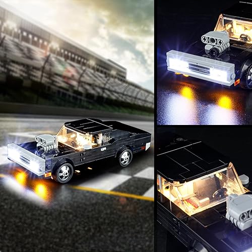 Miniatura 4 de Vaodest Luz LED para Lego 76912 Speed Champions Fast & Furious 1970 Dodge Charger RT Set, Diseño y Configuración Compatible con el Modelo 76912
