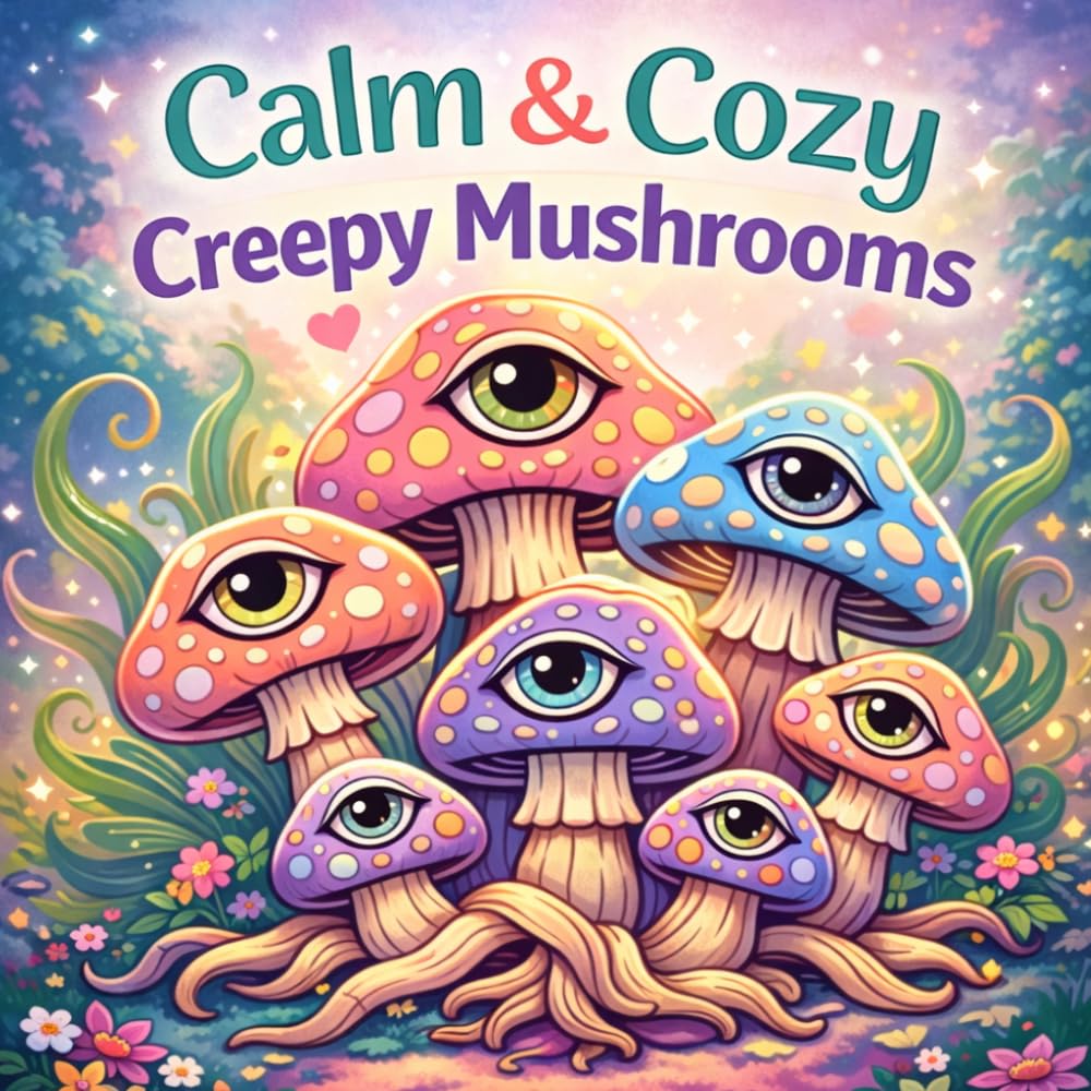 Calm & Cozy: Creepy Mushrooms: Coloring Book for Adults | Cute Creepy & Bold Easy Designs