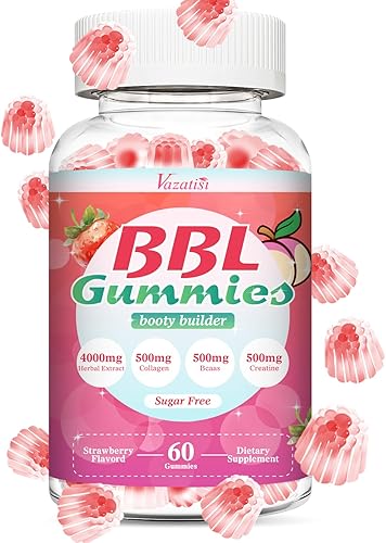 BBL - Gomitas de glúteos para mujer, con monohidrato de creatina, colágeno y BCAA - Apoya el crecimiento de glúteos y reduce la apariencia de la