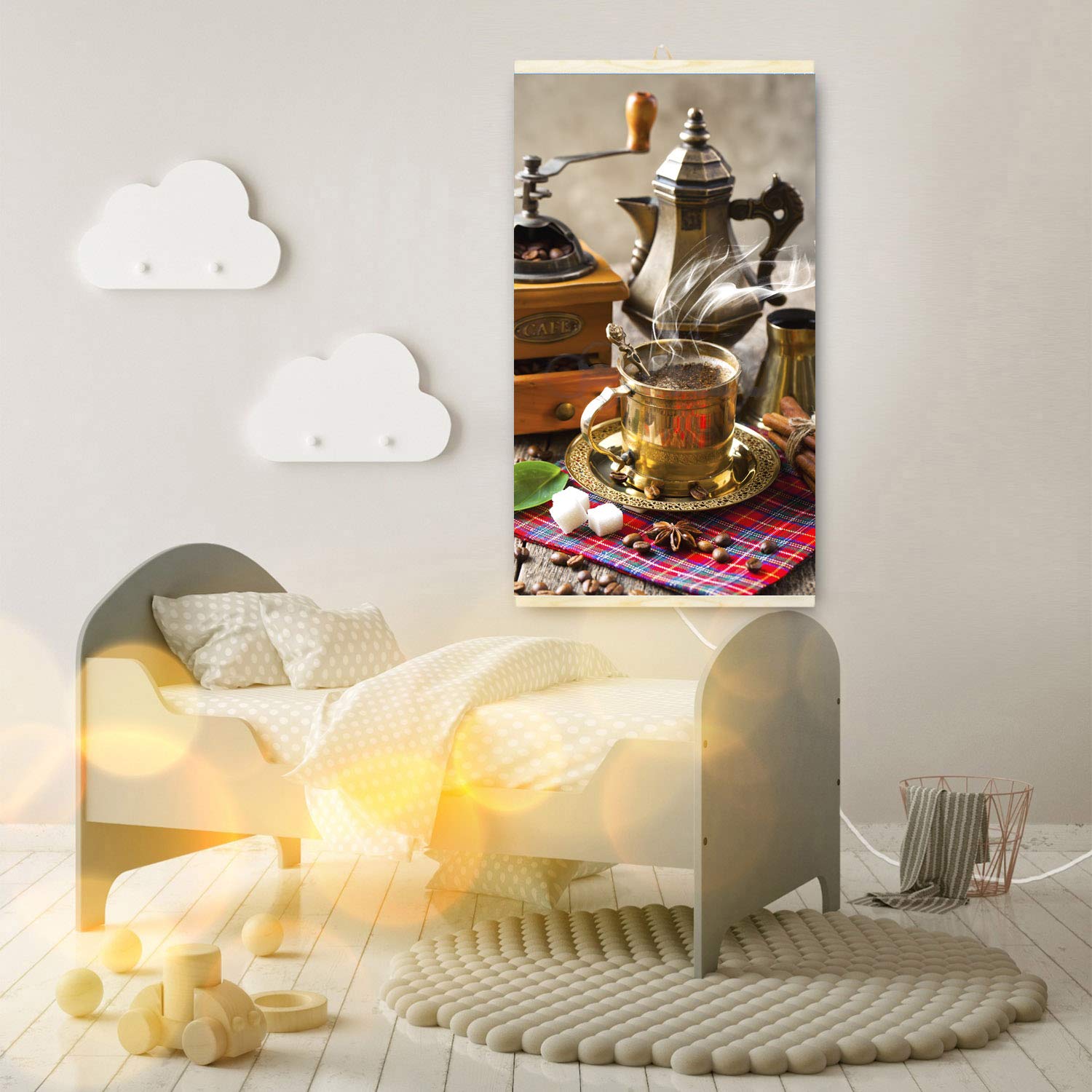 Trio Panel de calefacción por infrarrojos (430 W, 100 x 57 cm), diseño de café